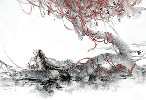 viki_lee用国内少见的绘画方法,诠释了风吹千年的神秘敦煌,威严不阿的